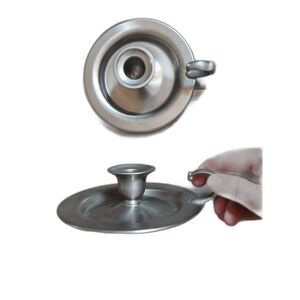 Oneida pair vintage pewter candlesticks handles 6"X1"